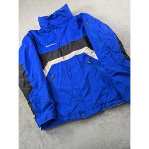 Columbia Mens Insulated Colorblock Jacket Blue Black White XM4204 Medium